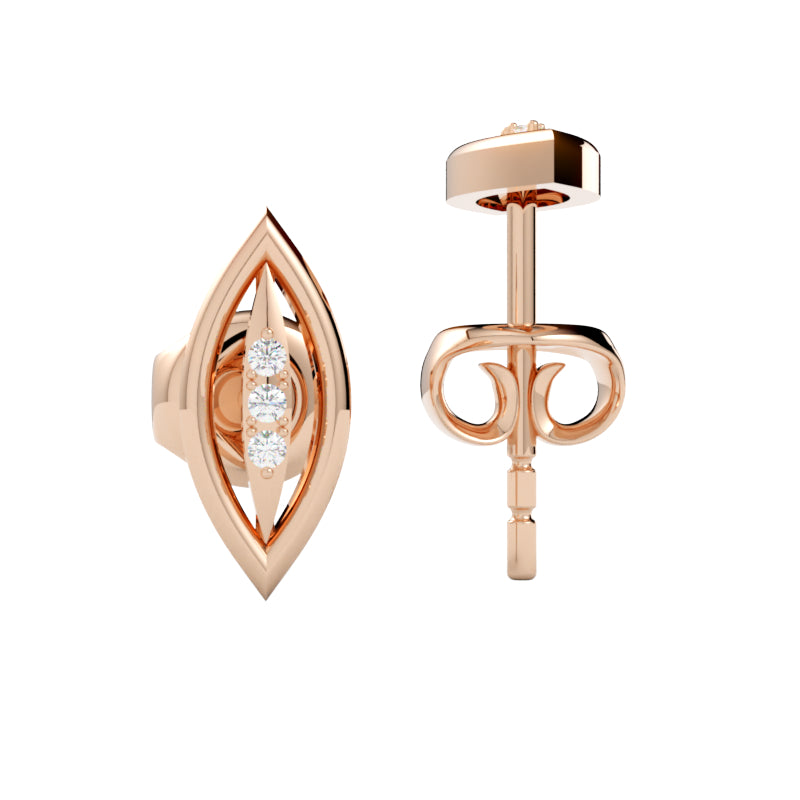 Kolczyki z diamentami Atria – złoto różowe 750 – GOLDPORT